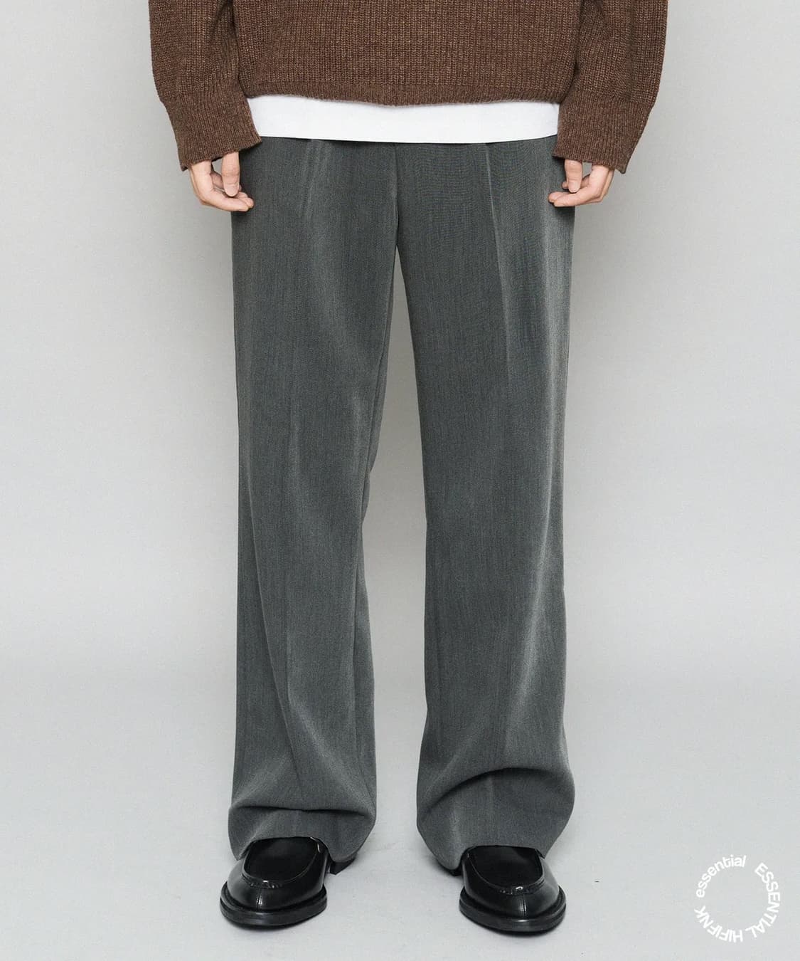 [L] 하이파이펑크 포크 핀턱 와이드 트라우저 상품이미지1