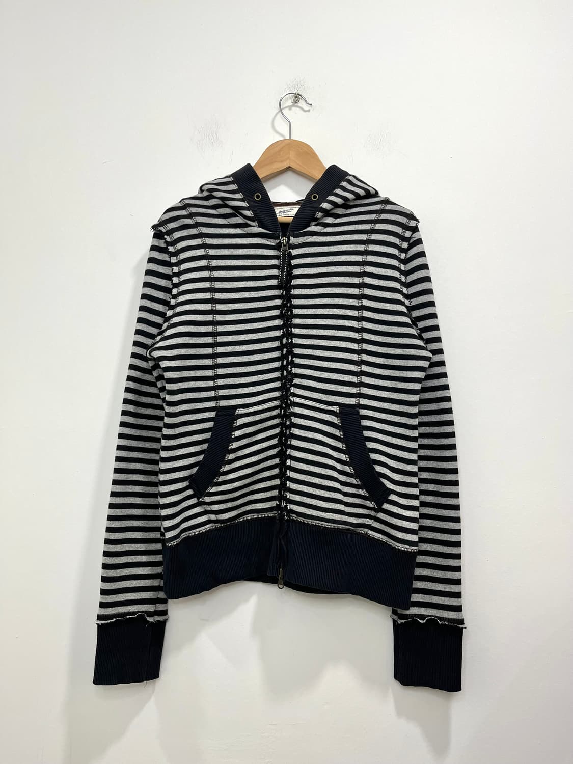 Honeysuckle Rose 락펑크 그런지 단가라 후드집업 상품이미지1