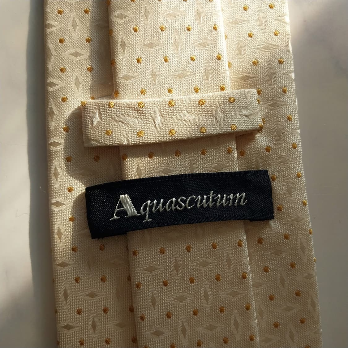 아쿠아스큐텀 실크 자수 로고 넥타이 9.5cm A+등급 K1319
 상품이미지10