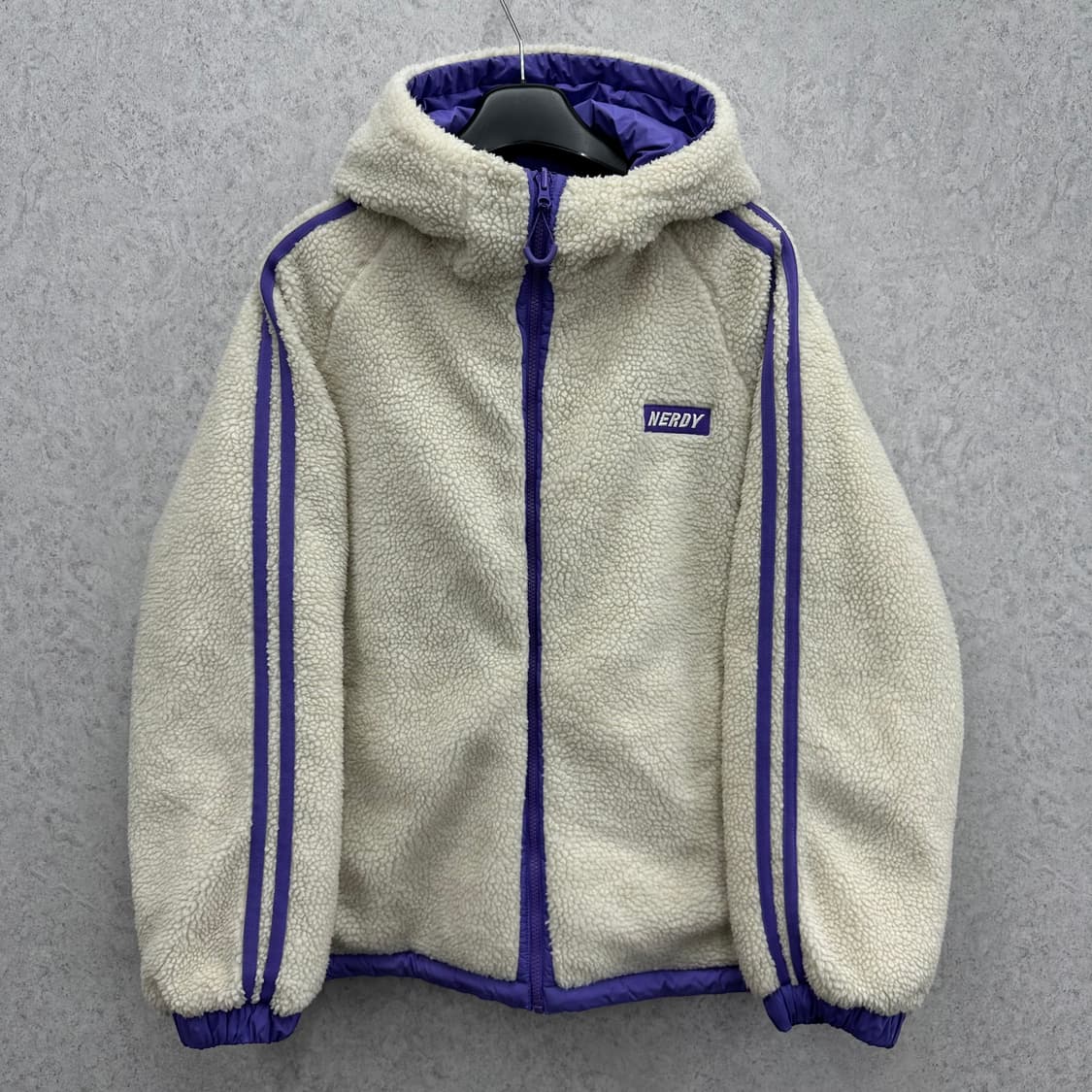 100 널디 남자 양면 리버서블 뽀글이 구스다운 패딩 상품이미지1