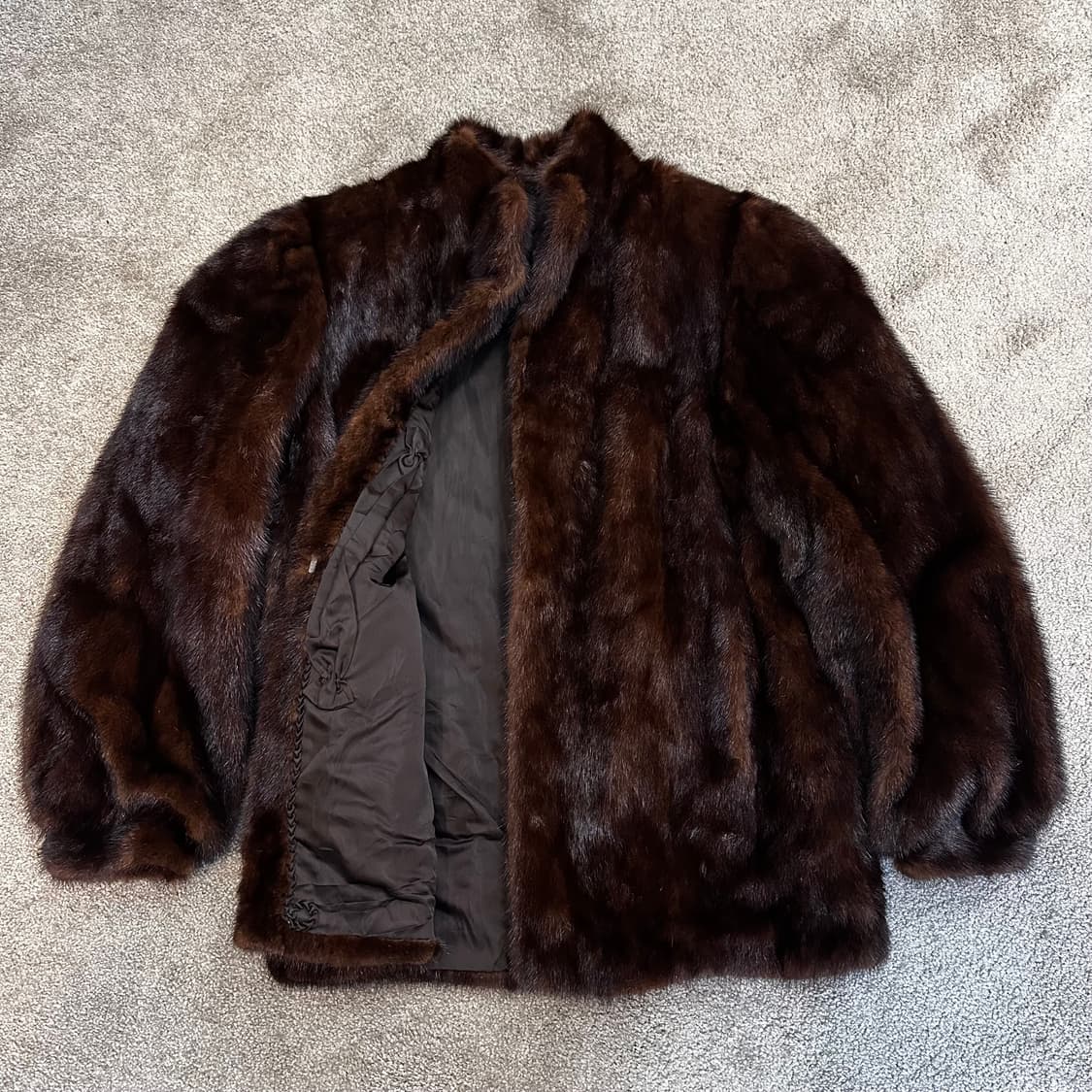 빈티지 블랙브라운 밍크 퍼자켓L 상품이미지2