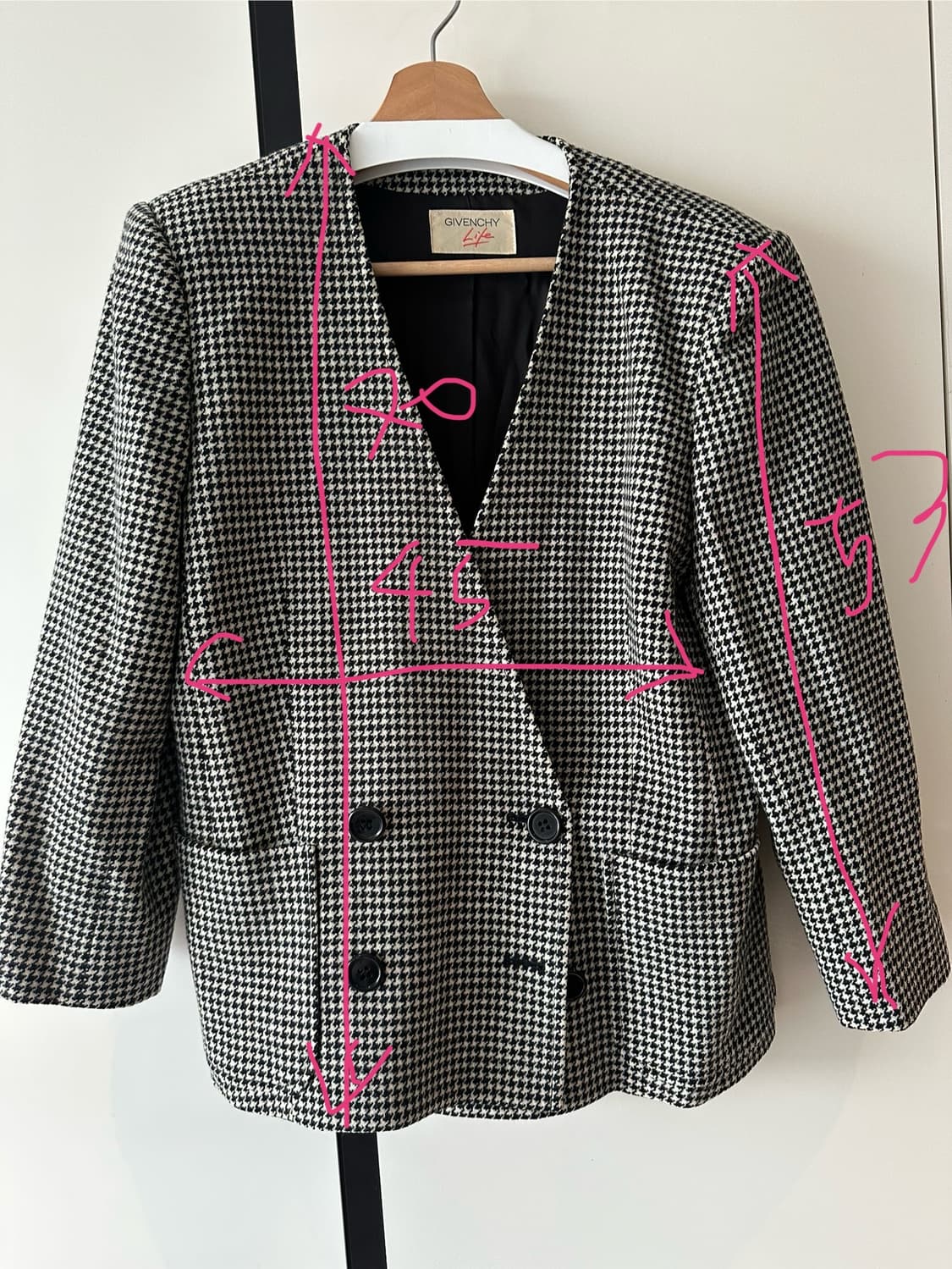 지방시 하운드투스 체크 자켓 9호 상품이미지5