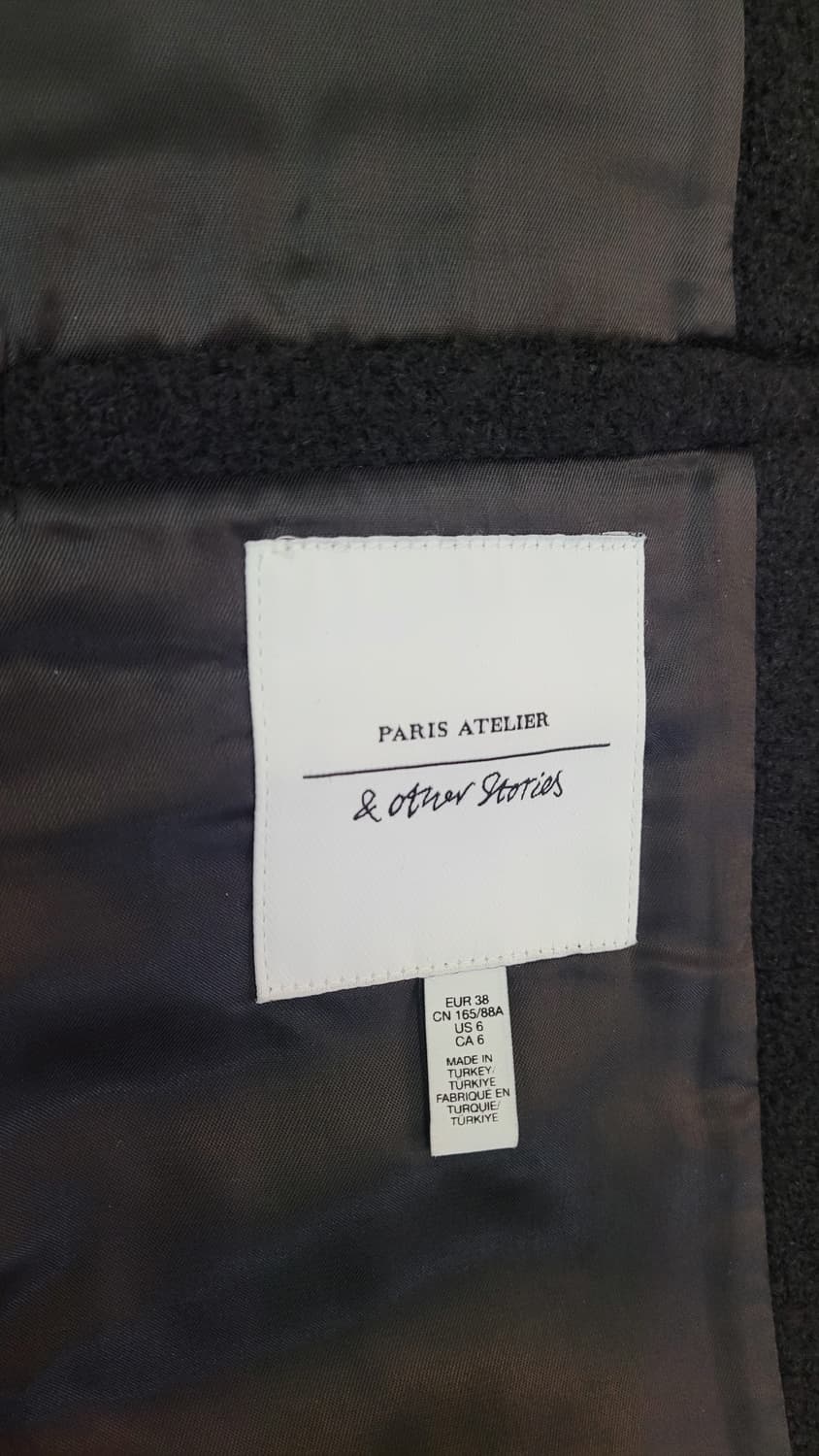 앤아더스토리즈 부클 트위드 자켓 블랙, 38사이즈 상품이미지3