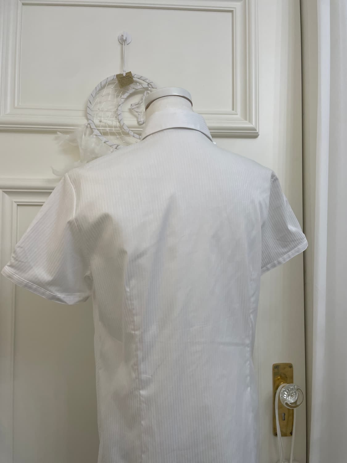 white shirring basic half shirt 상품이미지4