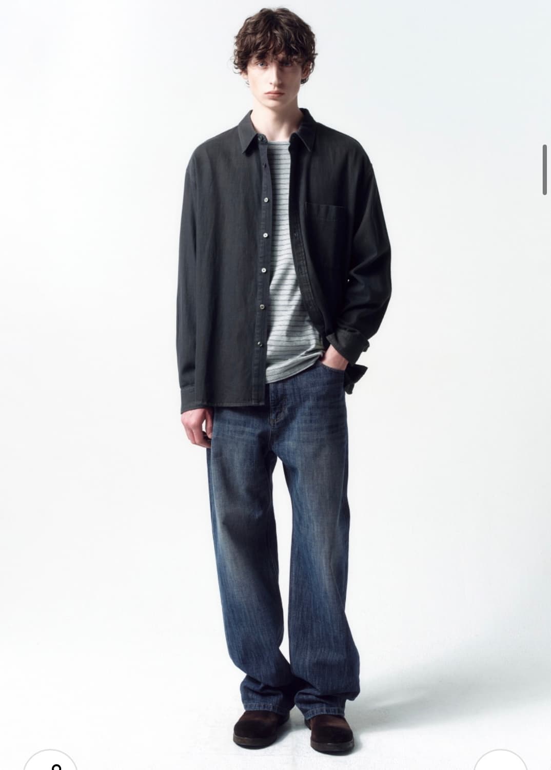 인사일런스 빈티지 워시드 데님 셔츠 MUD GREY L사이즈 상품이미지4