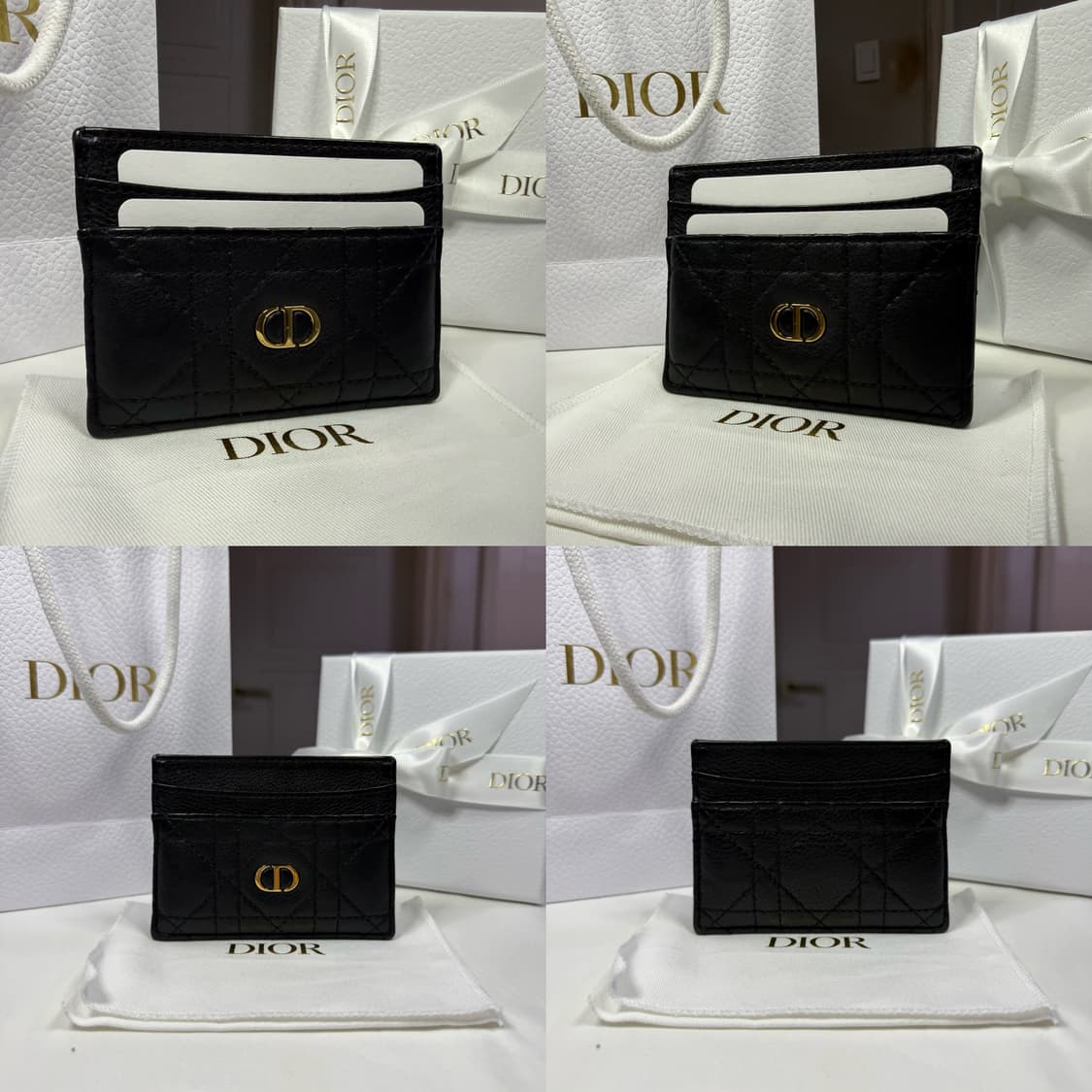 디올 카로 서플 까나쥬 카프스킨 블랙 카드 홀더 지갑 상품이미지2