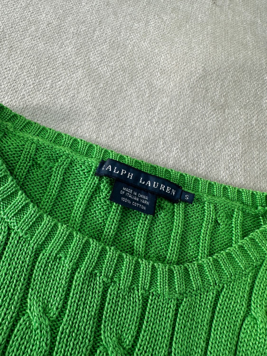W 90 폴로랄프로렌 꽈배기 그린 니트 상품이미지3
