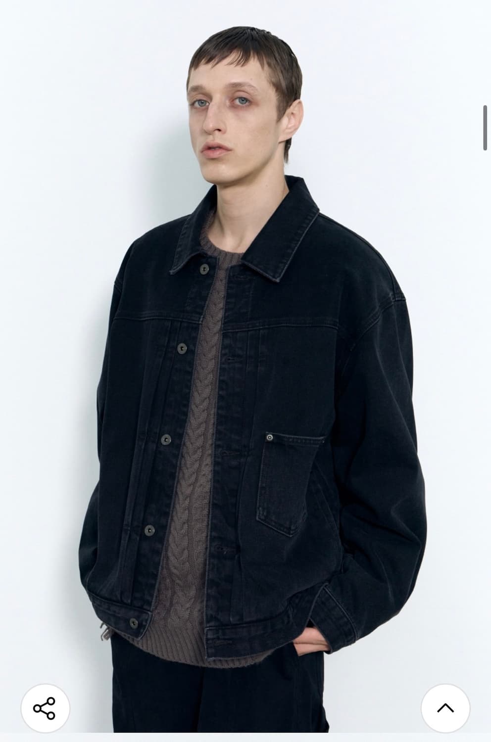 (M) 인사일런스 TYPE-1 데님 자켓 WASHED BLACK 판매 상품이미지2