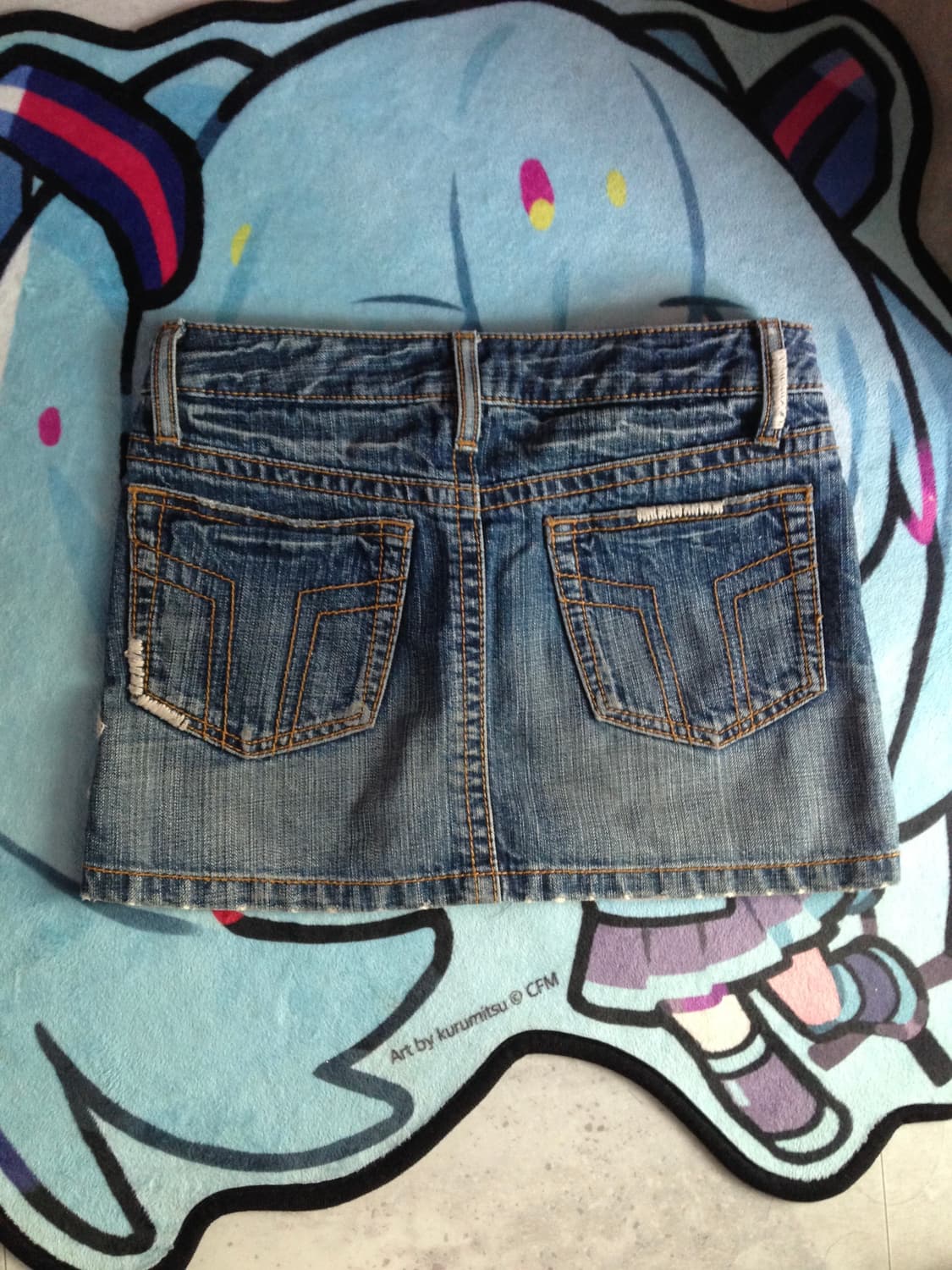 펑크 해골 데님 스커트 상품이미지2