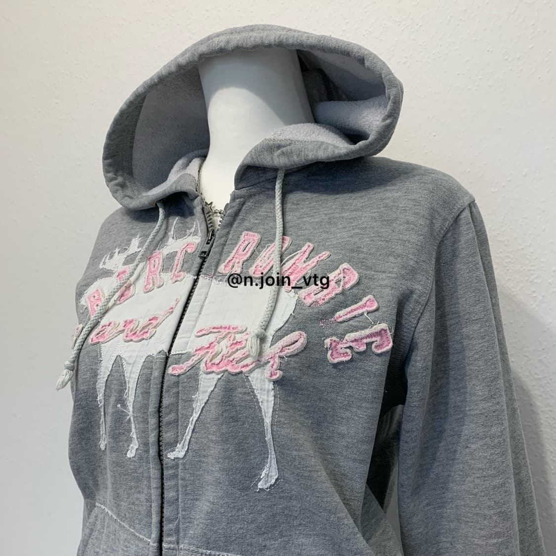 아베크롬비 그레이 핑크 후드집업 상품이미지2