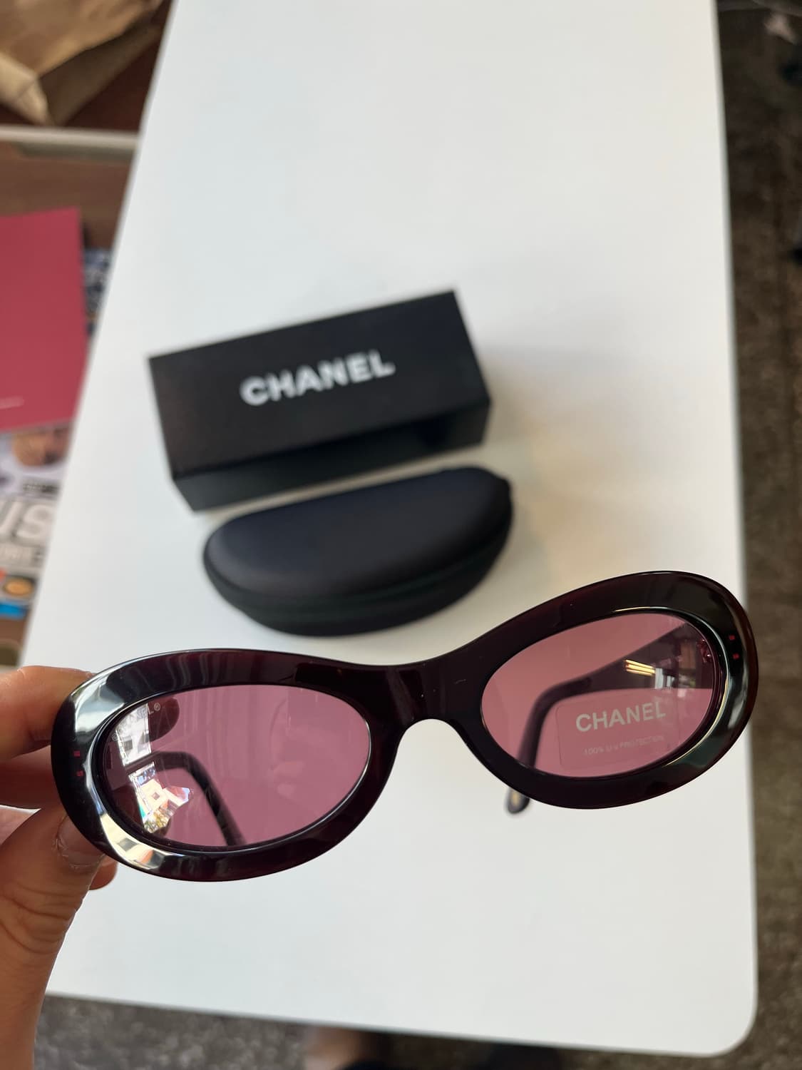 샤넬 90‘s chanel 빈티지 선글라스 mod.5007 와인 상품이미지3