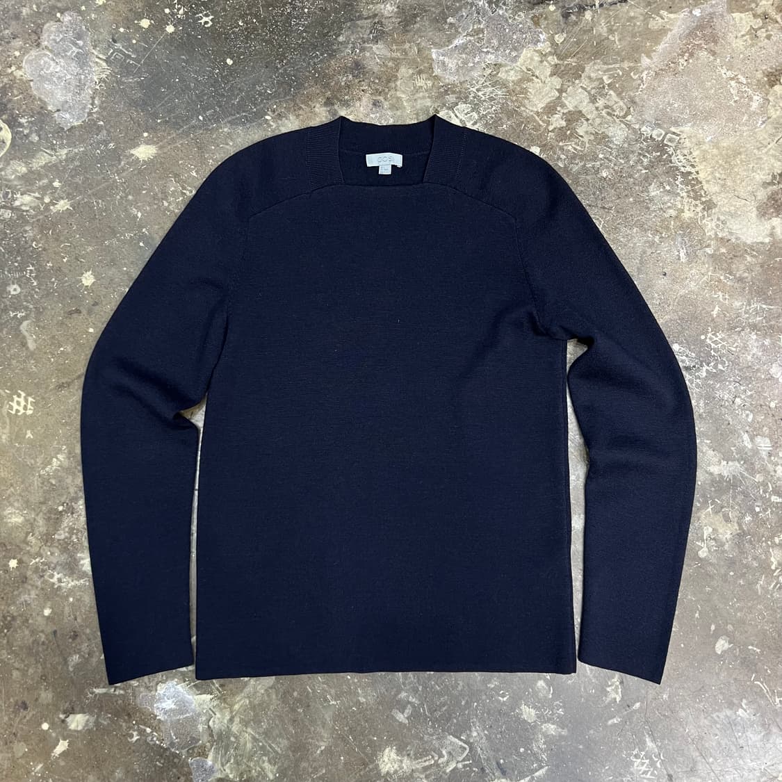 S) COS 코스 스퀘어넥 코튼 니트 미니멀 니트 상품이미지1