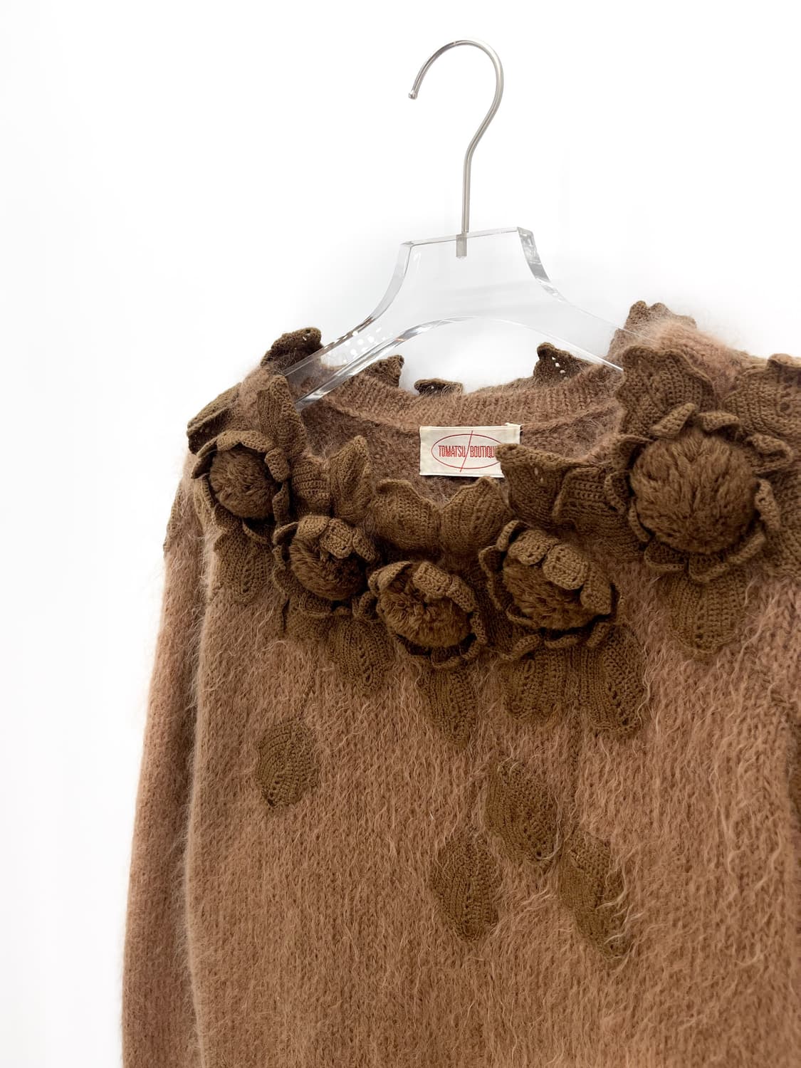 빈티지 플라워 코사지 울 니트 상품이미지4