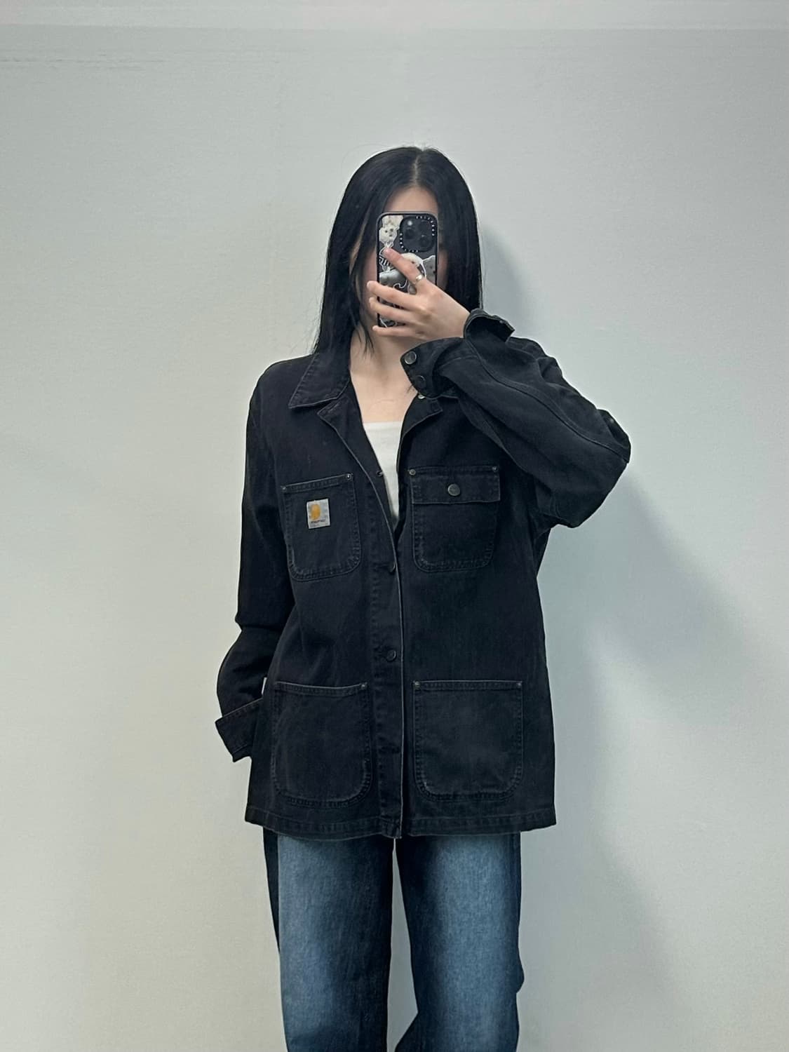 칼하트 자수로고 데님 미시건 초어 자켓 상품이미지1
