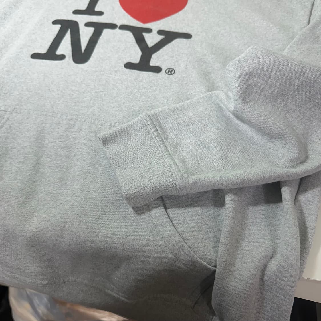 XL USA 빈티지 그레이 I♥NY 루즈핏 스웻후드티 상품이미지3