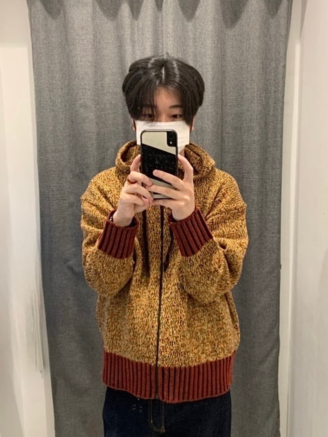 유니클로 마르니 콜라보 옐로우 에스닉 니트 후드 집업 노랑색 L 100 상품이미지3