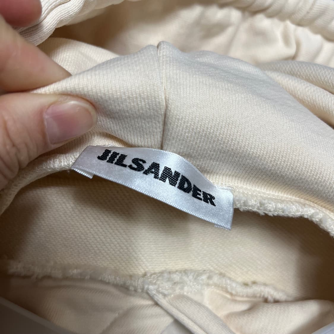 질샌더 로고 크롭 후드 아이보리 m 상품이미지2