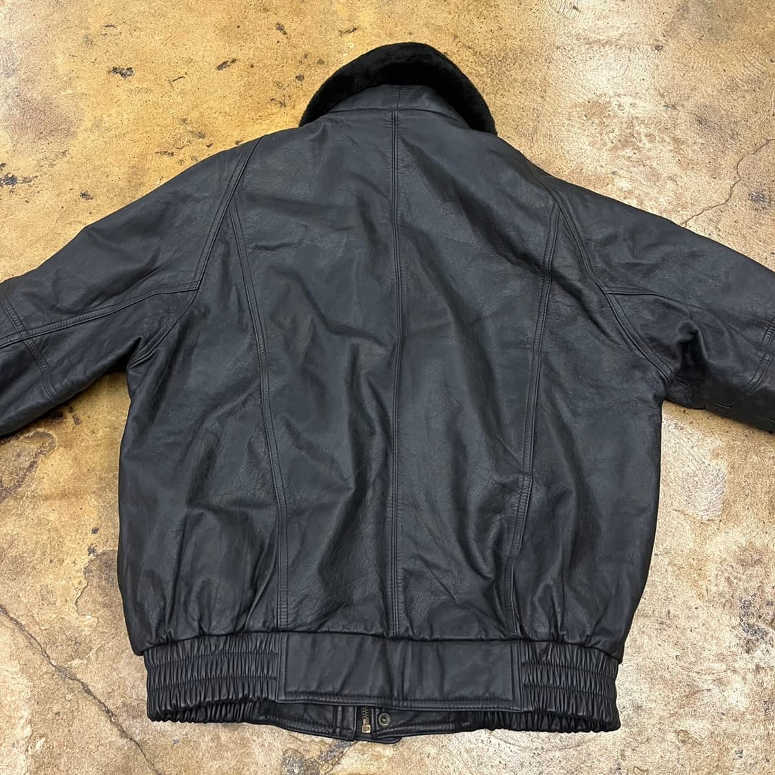 [정품/100] 그린조이 빈티지 퍼카라 소가죽 봄버 자켓 b10 상품이미지4