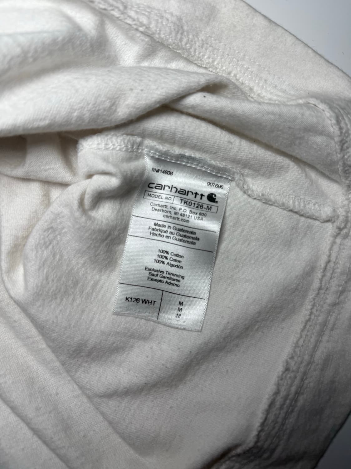 칼하트 포켓 티셔츠 화이트 상품이미지4