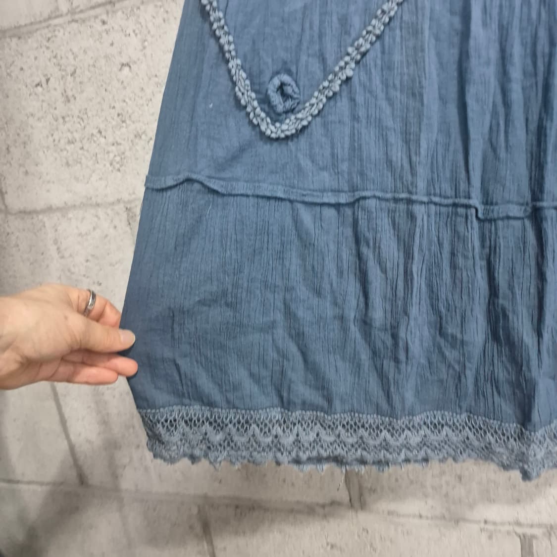 보헤미안 히피 그라데이션 빈티지 면 롱스커트 상품이미지5
