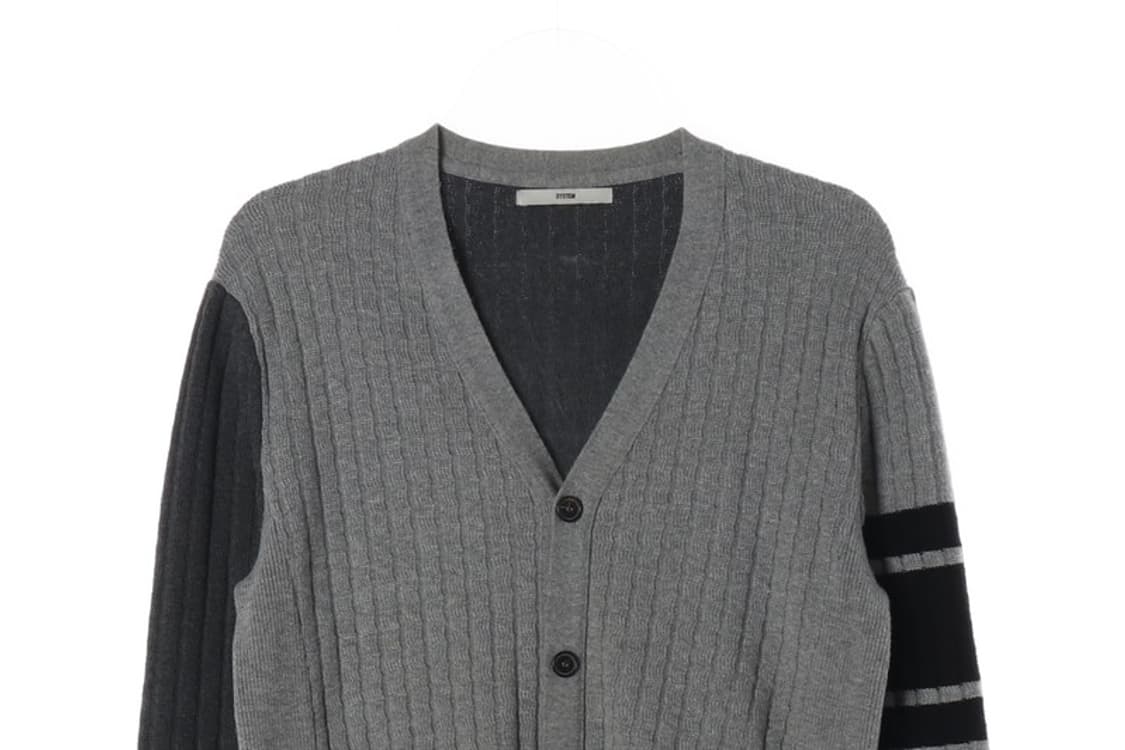 SYSTEM 배색 니트 가디건 L 상품이미지3