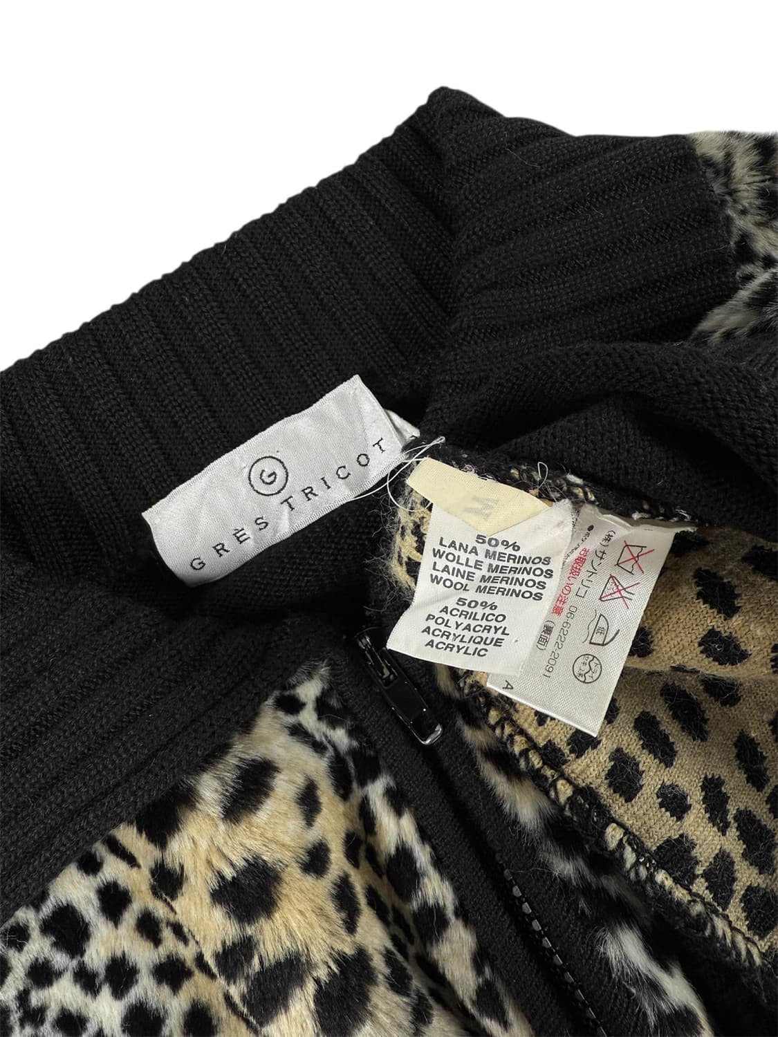 gres tricot 레오파드 퍼 니트 집업 상품이미지4