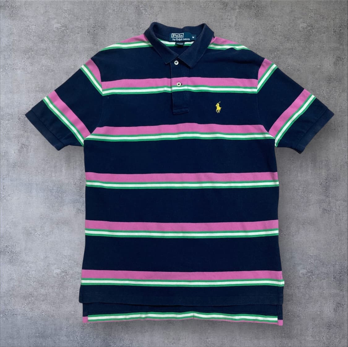 폴로 랄프로렌 스몰 포니 로고 스트라이프 배색 카라 반팔티 상품이미지1