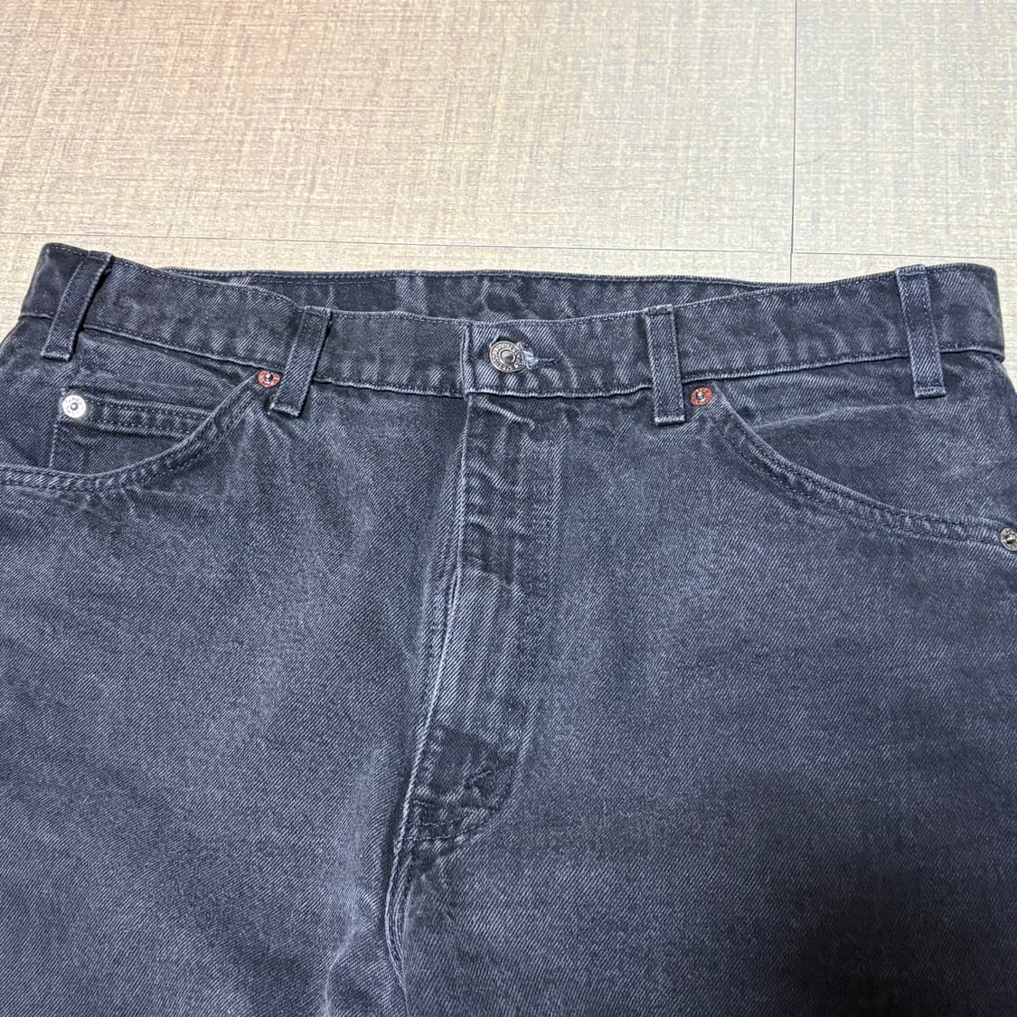 90s USA🇺🇸 리바이스 505 오렌지 탭 블랙 흑청 상품이미지2