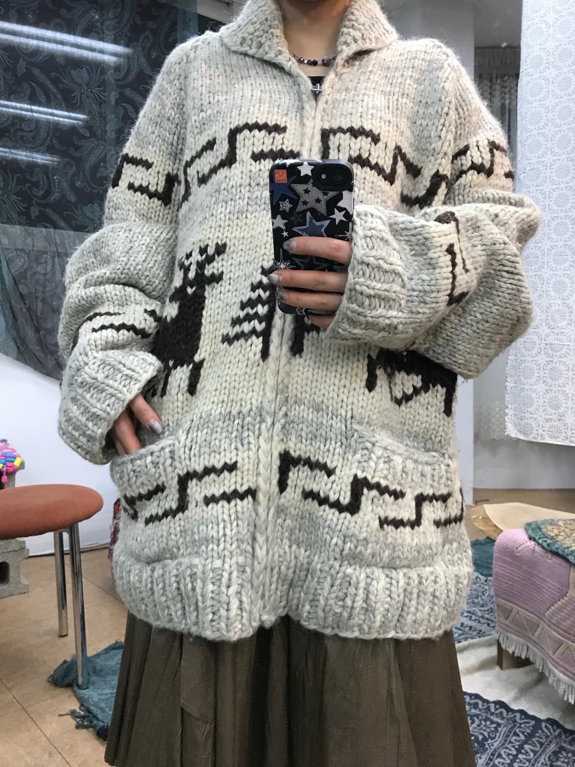 Kanata 코위찬 숄카라 니트 집업 자켓  상품이미지1