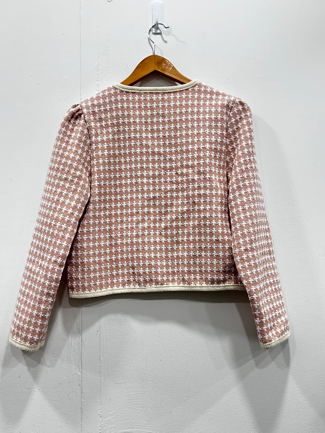 [F] 미엘로 인디핑크 하운드투스 트위드 자켓 가디건 여성 F 상품이미지3