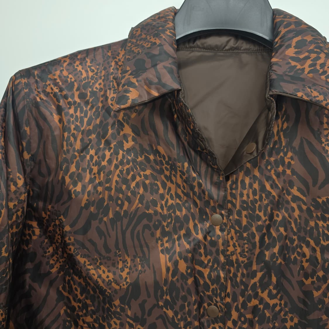 브라운 레오파드 양면 경령 자켓 (거위 솜털) 상품이미지8