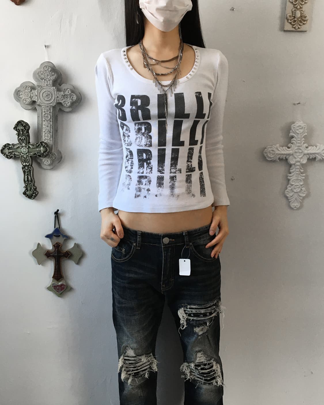 Back skull printing sleeve 상품이미지1