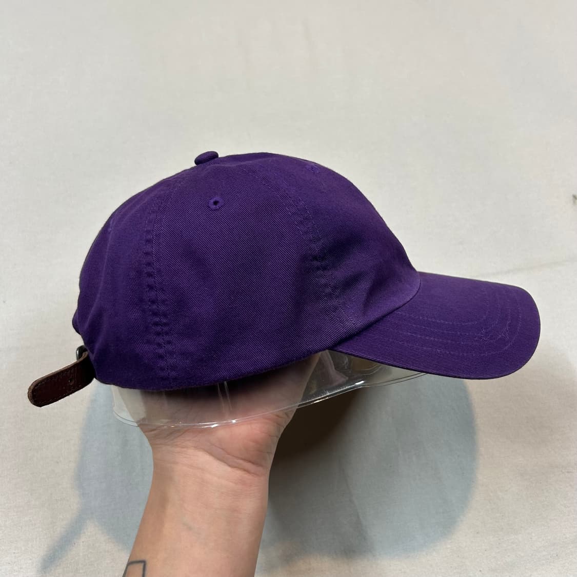 폴로 랄프로렌 보라색 볼캡 모자 가죽스트랩 정품 상품이미지5