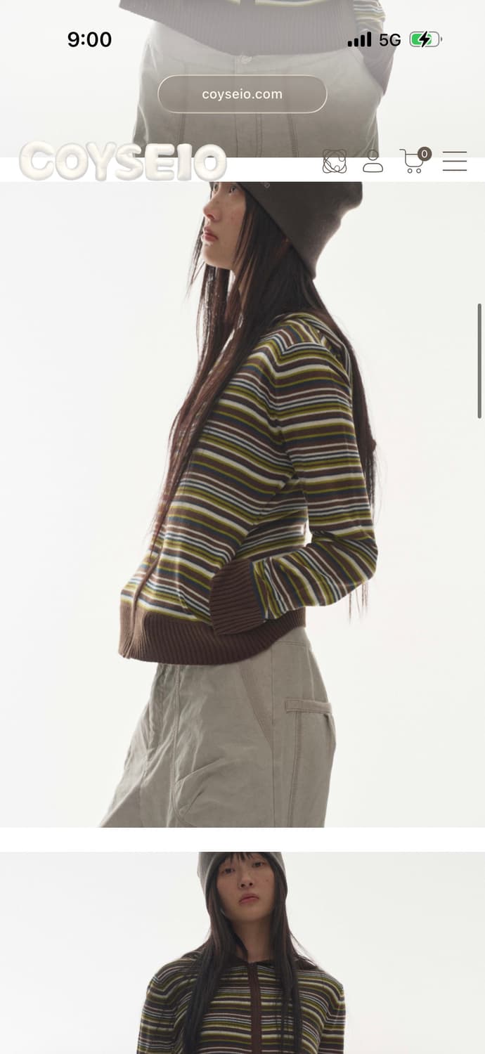 coyseio SOFT KNIT ZIP-UP STRIPE 상품이미지3