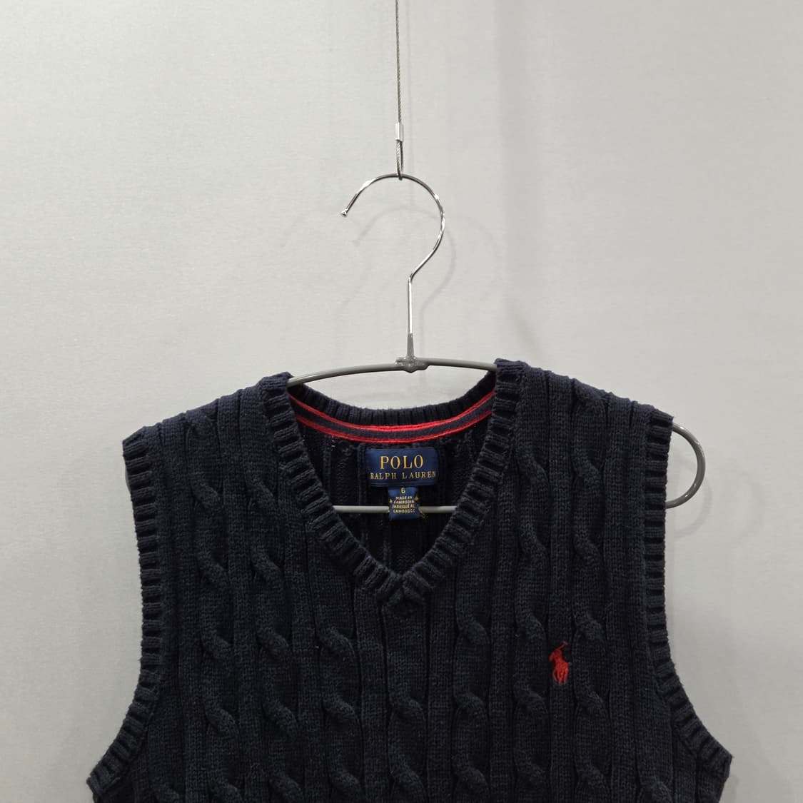폴로랄프로렌 키즈 케이블 니트 베스트 네이비 6  상품이미지2