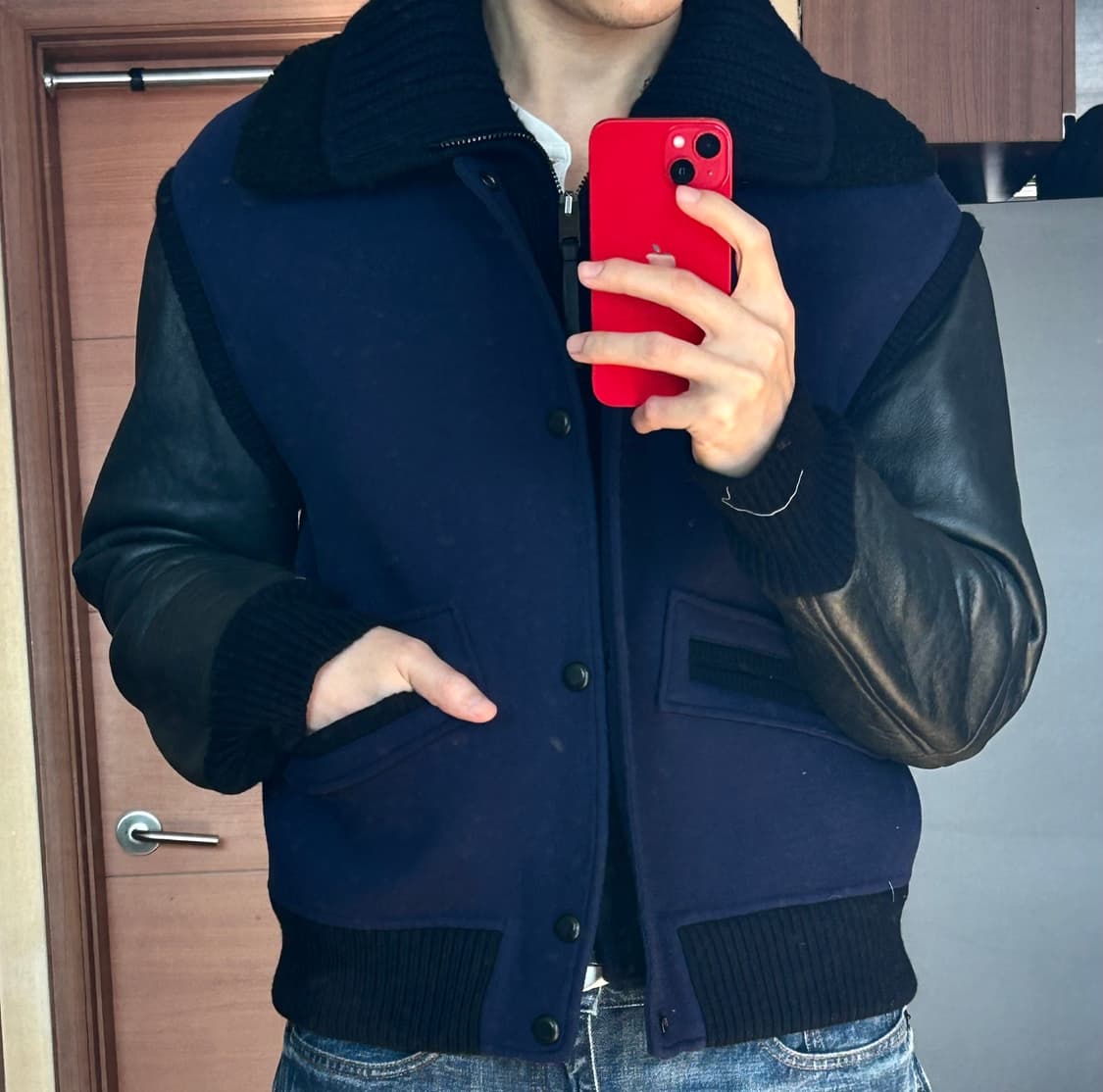 버버리 프로섬 가죽 봄버 자켓 상품이미지5