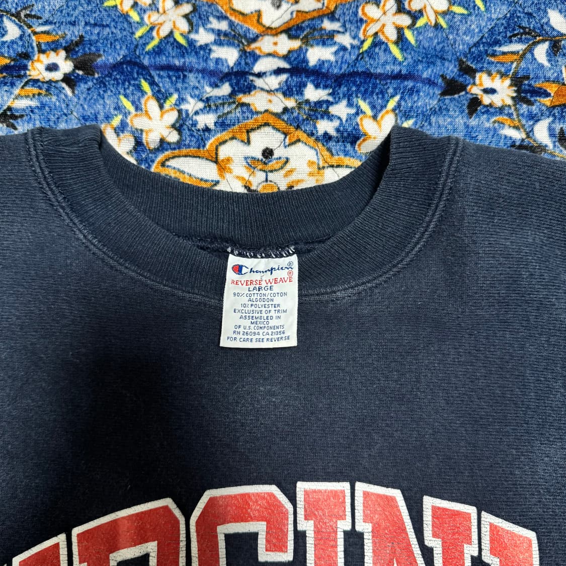 빈티지 90s USA 챔피온 리버스위브 네이비 스웻셔츠 상품이미지3
