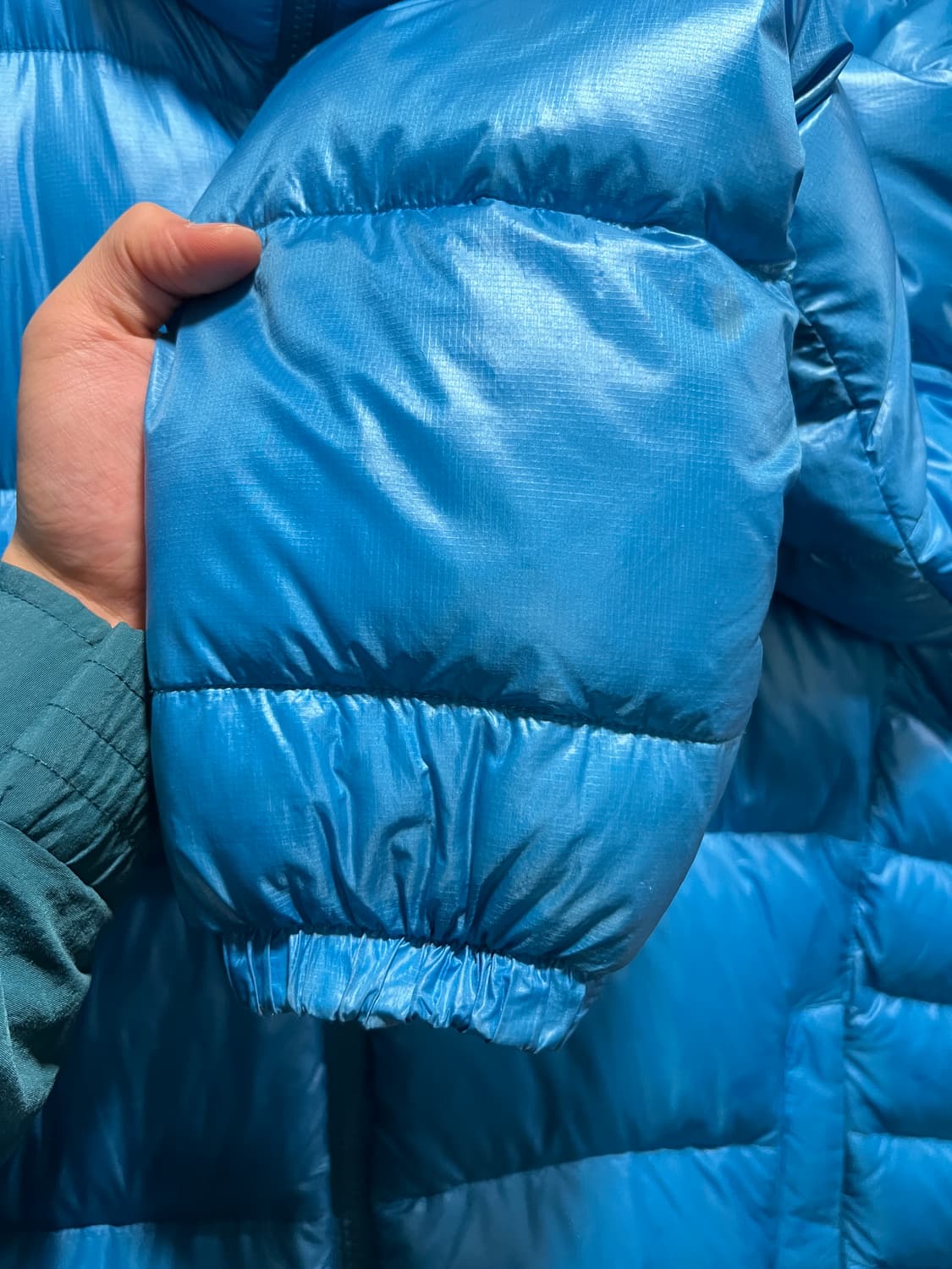 [XL]90's 몽벨 EX800 스카이블루 덕다운 경량 패딩 상품이미지5