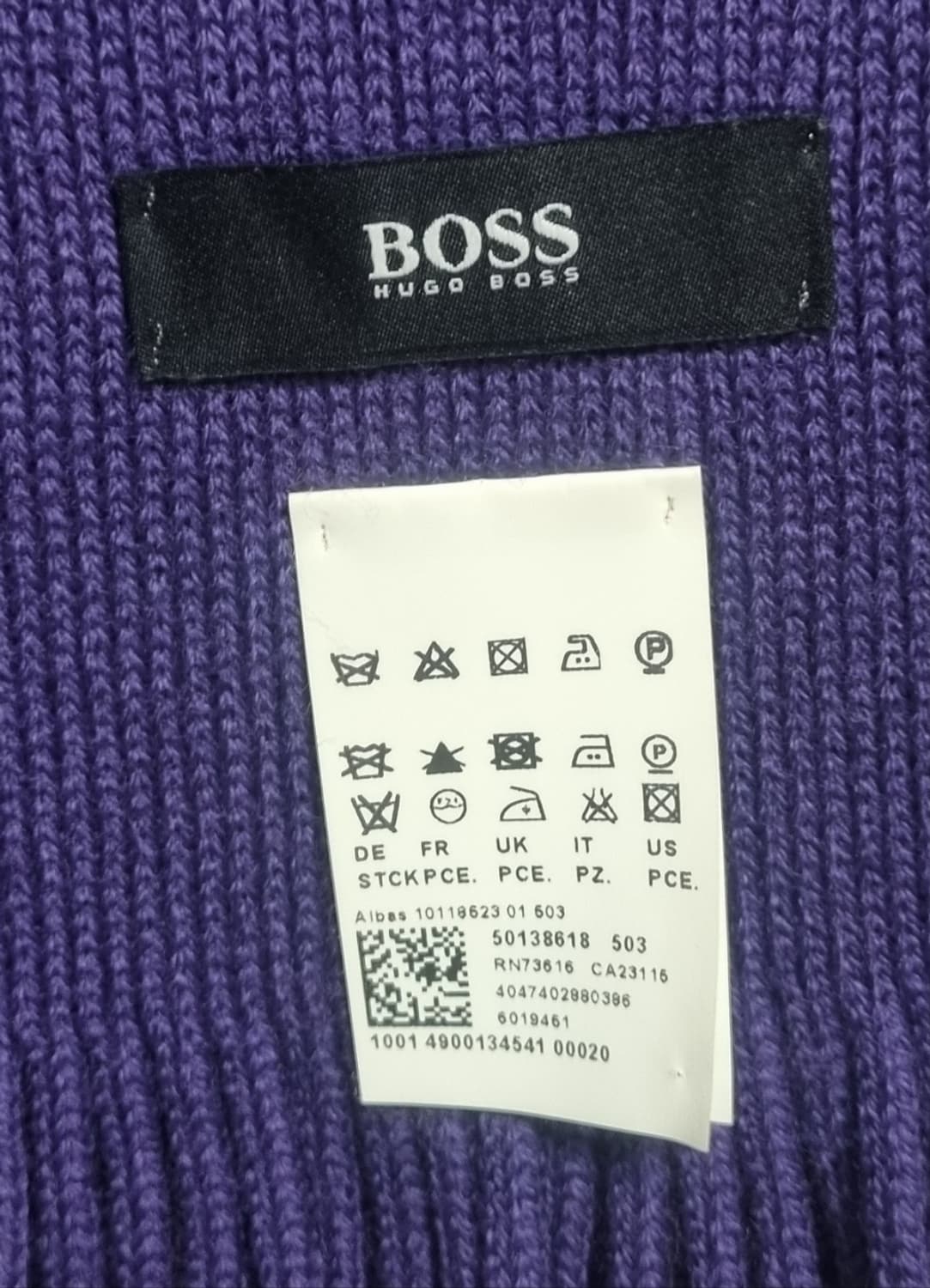 휴고보스 퍼플 울100% 목도리 상품이미지2