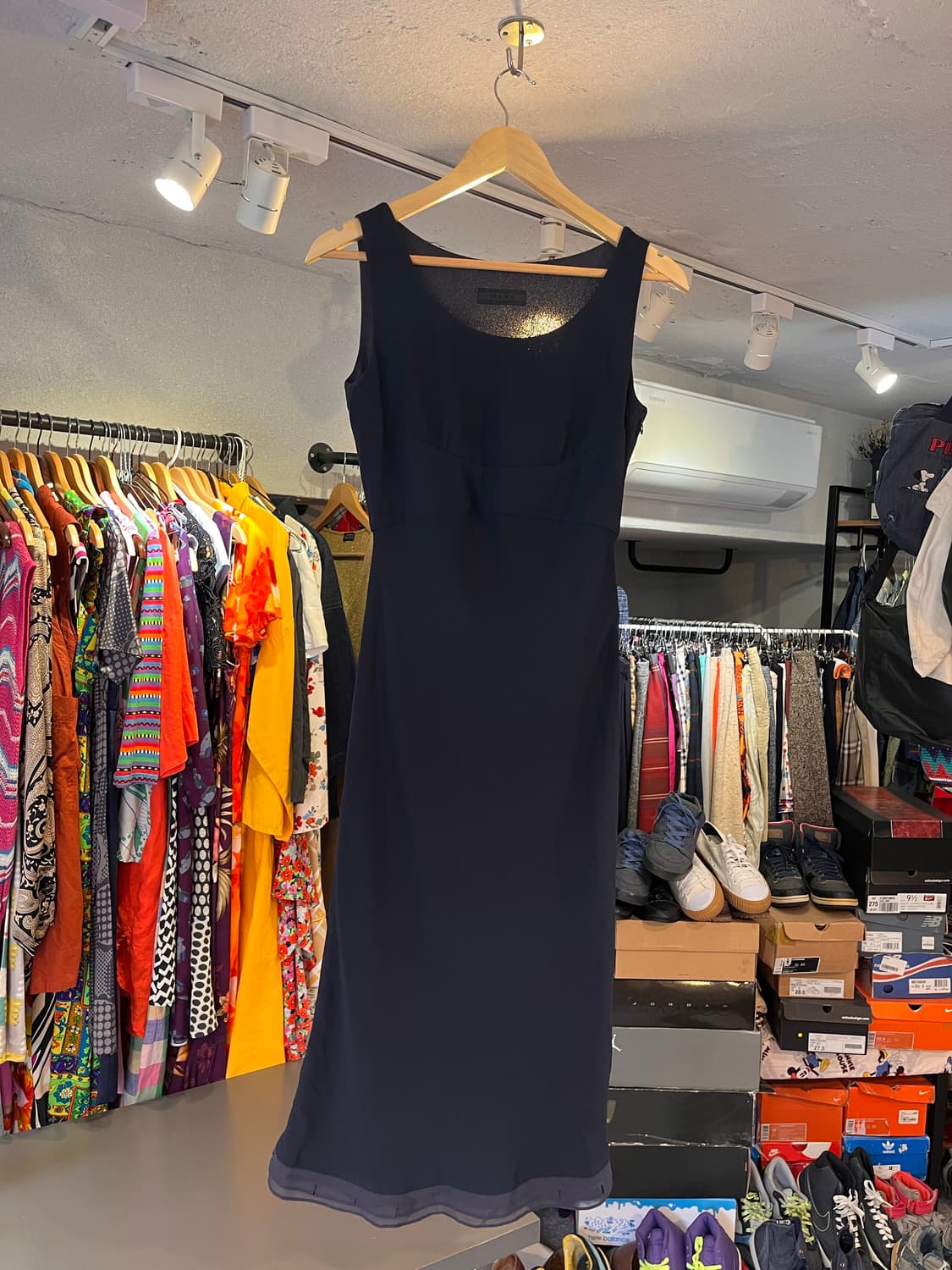 마인 슬리브리스 롱 원피스 상품이미지2