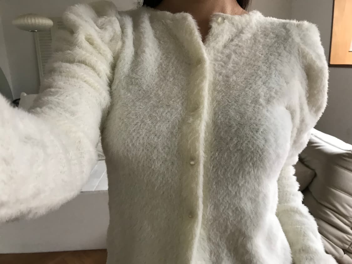 vintage ivory puff cardigan 상품이미지7