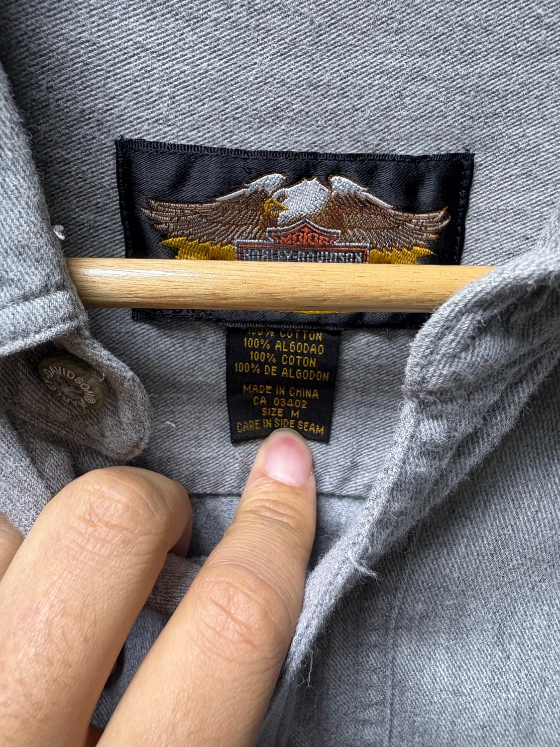 [105] 할리데이비슨 100주년 자수 심볼 셔츠 상품이미지5