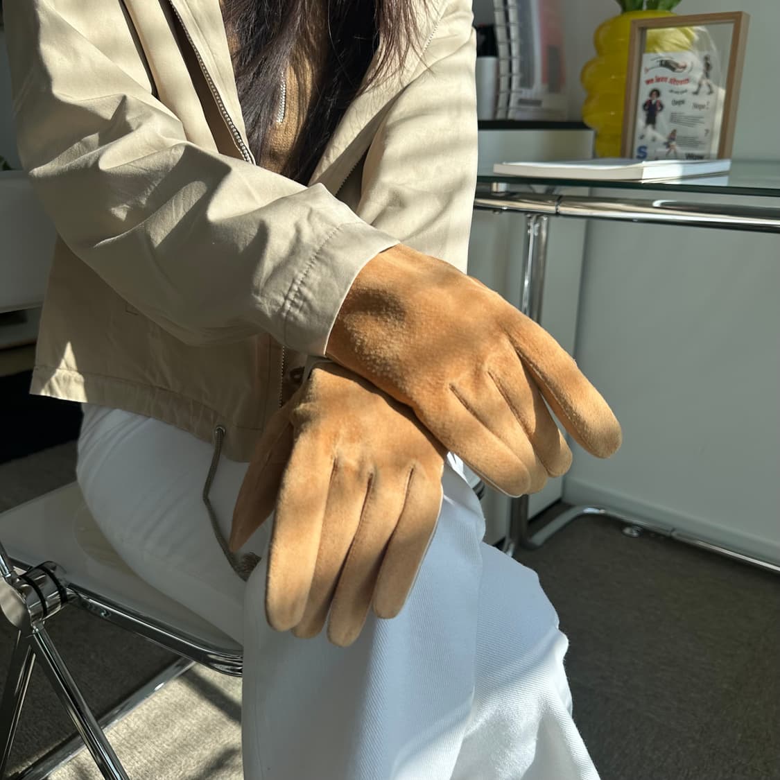 꾸레쥬 courreges 가죽 로고 장갑 상품이미지2