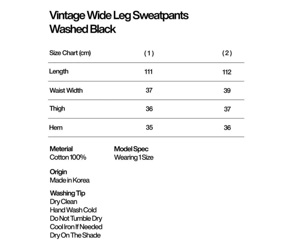 선데이오프클럽 빈티지 와이드 스웻 팬츠 워시드 블랙 2 상품이미지4
