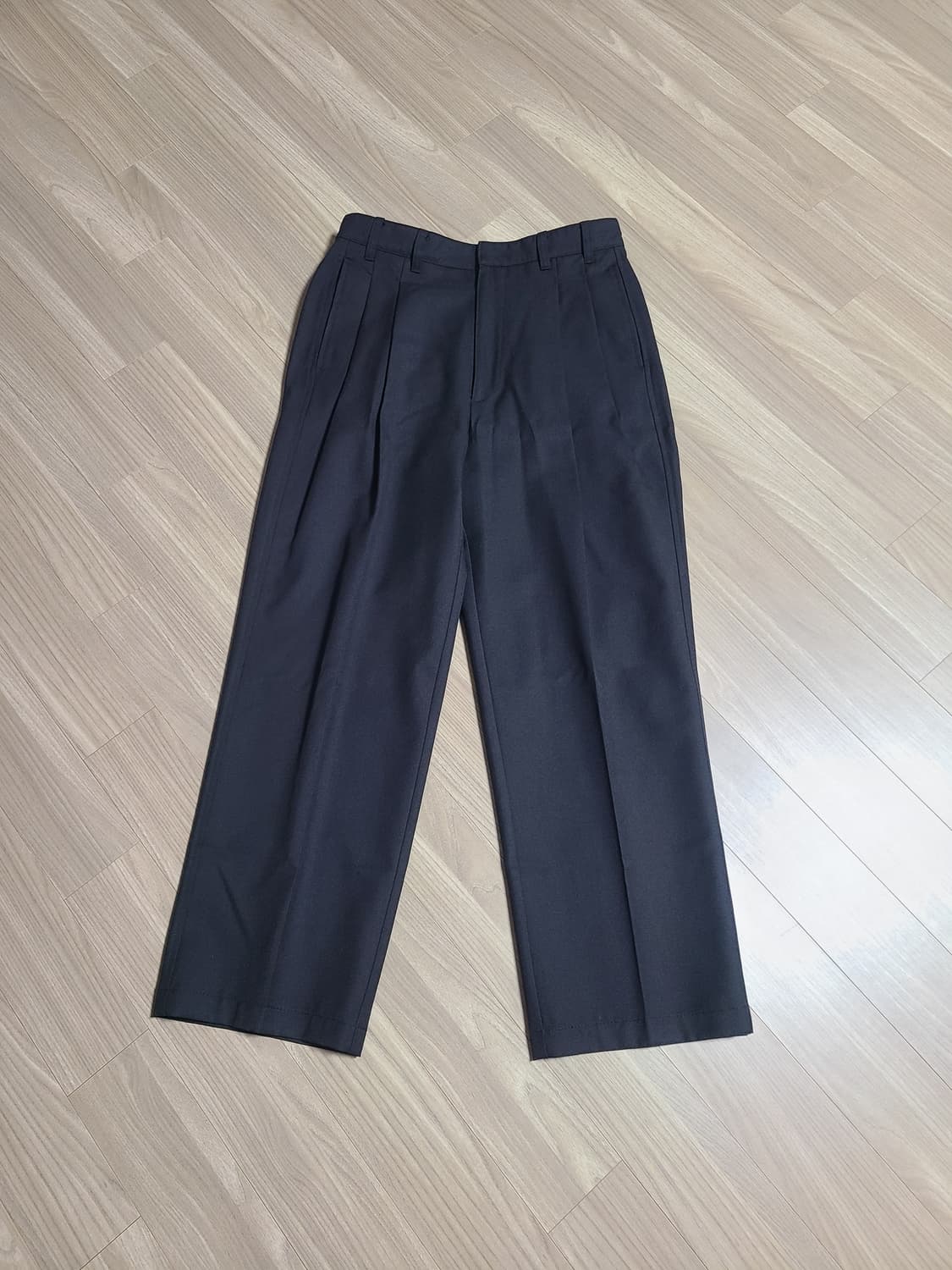 [S]인사일런스 벨티드 투 플리츠 울 팬츠 블랙 상품이미지2