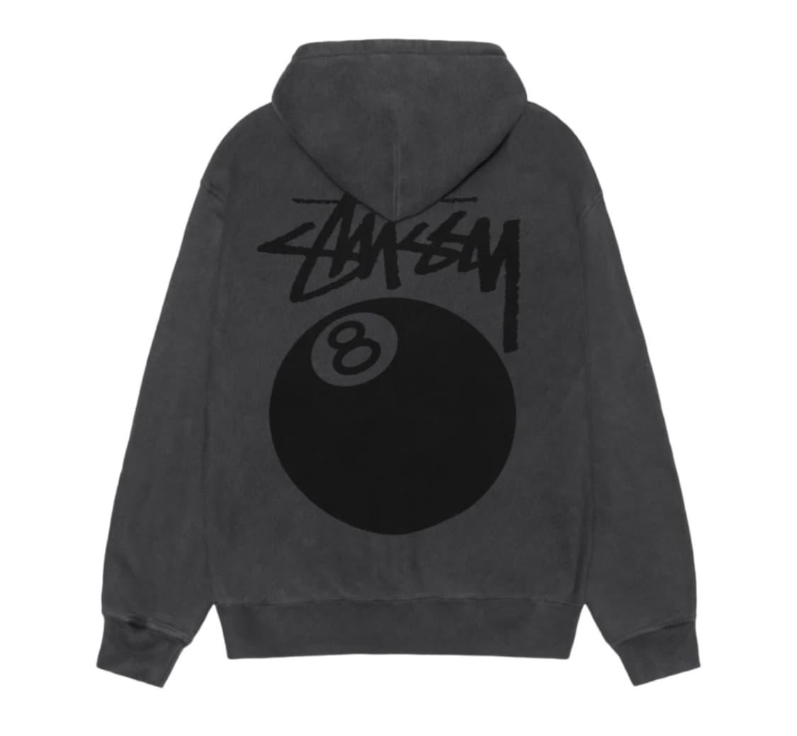 (미개봉 새제품) 스투시 8볼 피그먼트 다이드 후드 블랙(그레이) M 상품이미지2