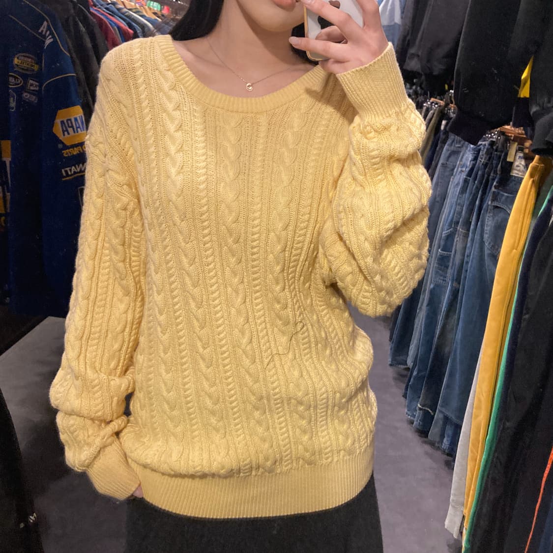 [IM] 브룩스브라더스 루즈핏 케이블 니트 옐로우 상품이미지3