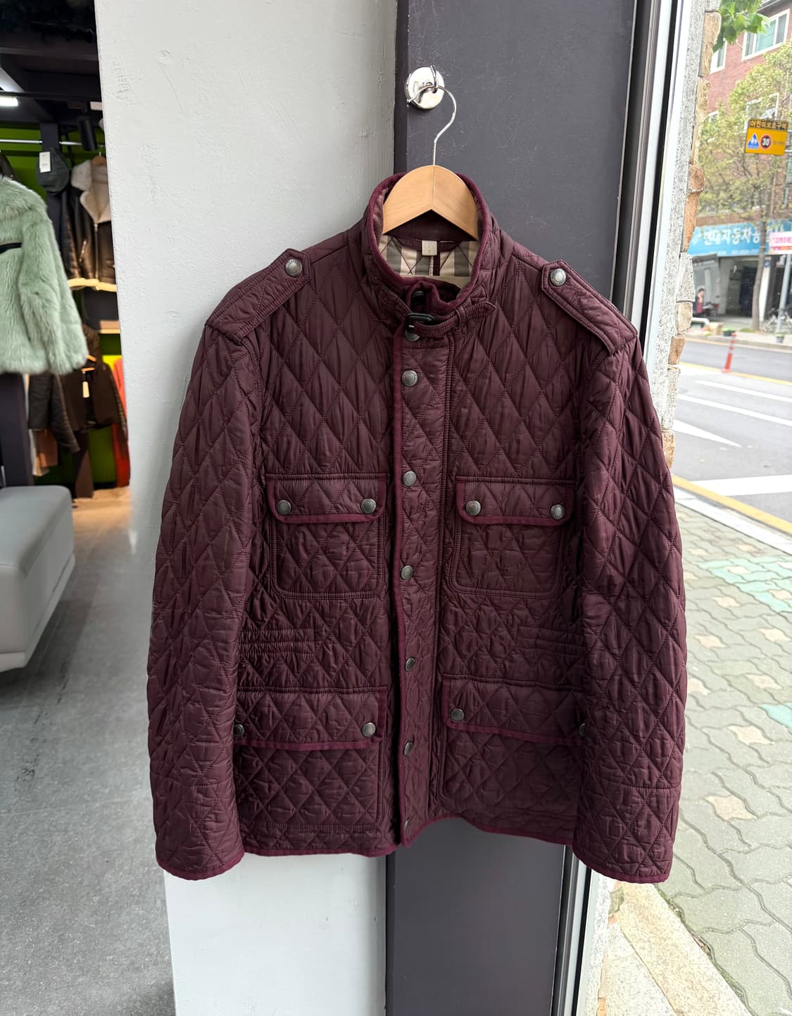 L/ 버버리 엘보 레더패치 퀄팅 패딩자켓 상품이미지2