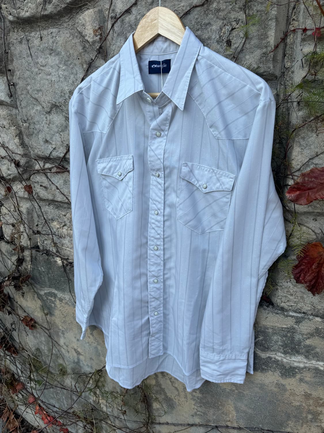 랭글러 빈티지 화이트 스트라이프 웨스턴 셔츠 상품이미지3