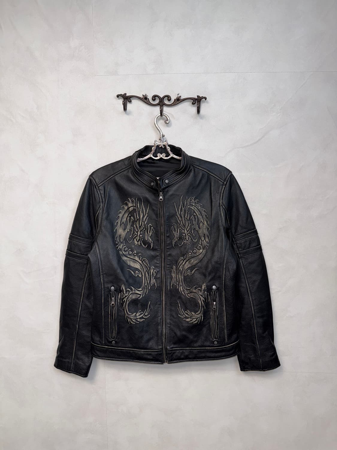 Hualei Liguo cow skin dragon biker jk 상품이미지1